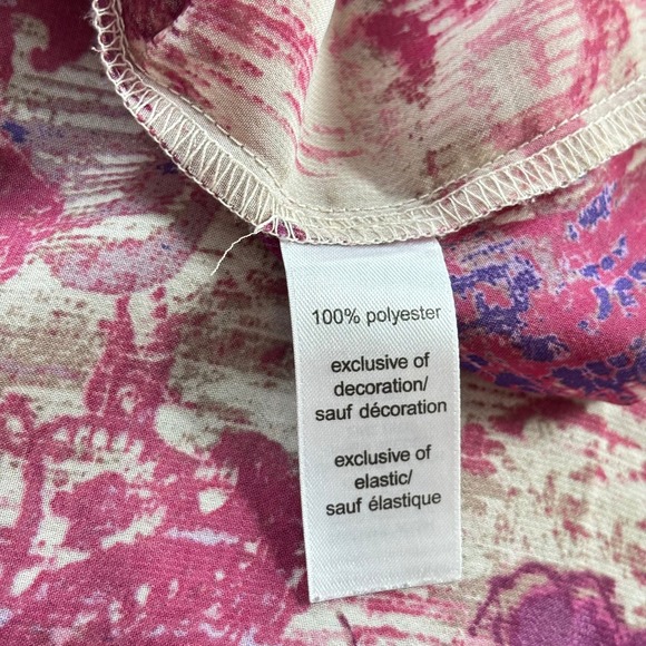 Fairy Womens XXL Pink Lace Trim Peasant Top Floral Boho Cottagecore Sheer 19914 - Picture 10 of 12